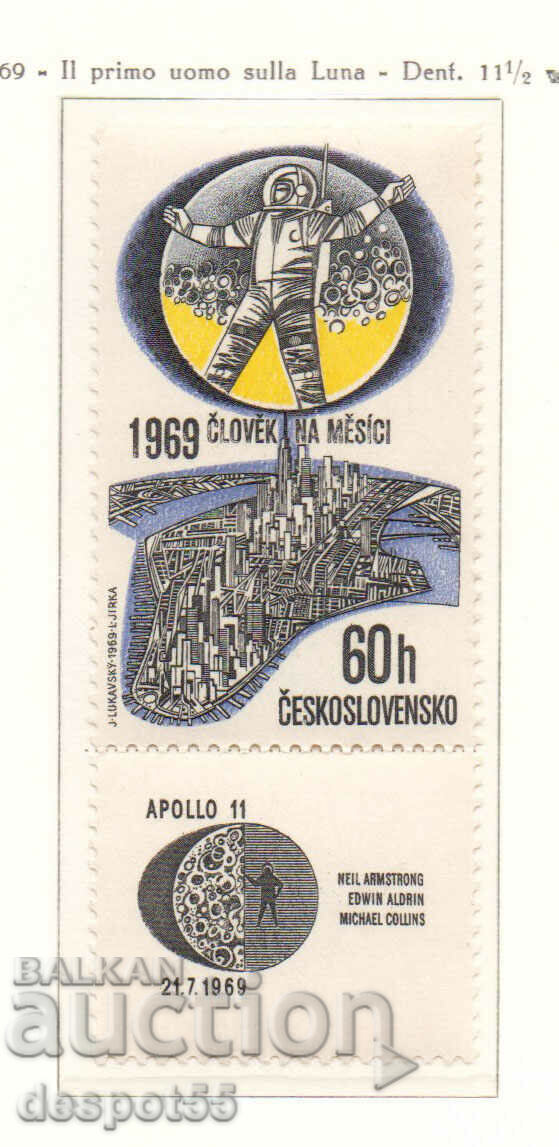 1969. Чехословакия. Въздушна поща - първият човек на Луната.