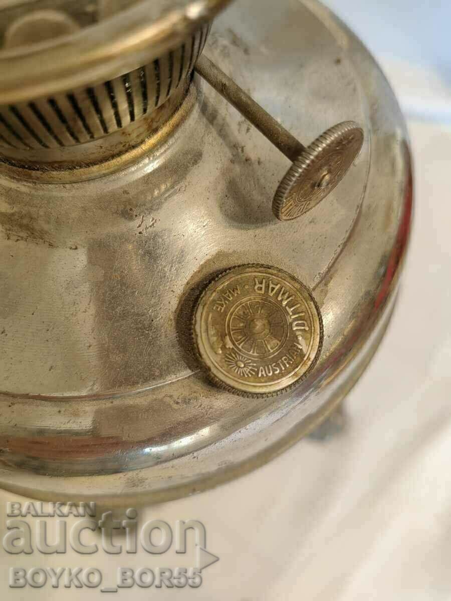 Delivery of Antique Bronze Austrian DITMAR Gas Lamp with Bottle