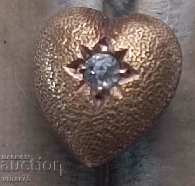 Gold pin 9k/375 with diamond - 5 Gold pin 9k/375 with diamond - 5