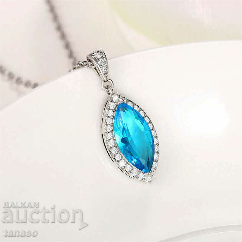 Colier cu acvamarin și zirconi