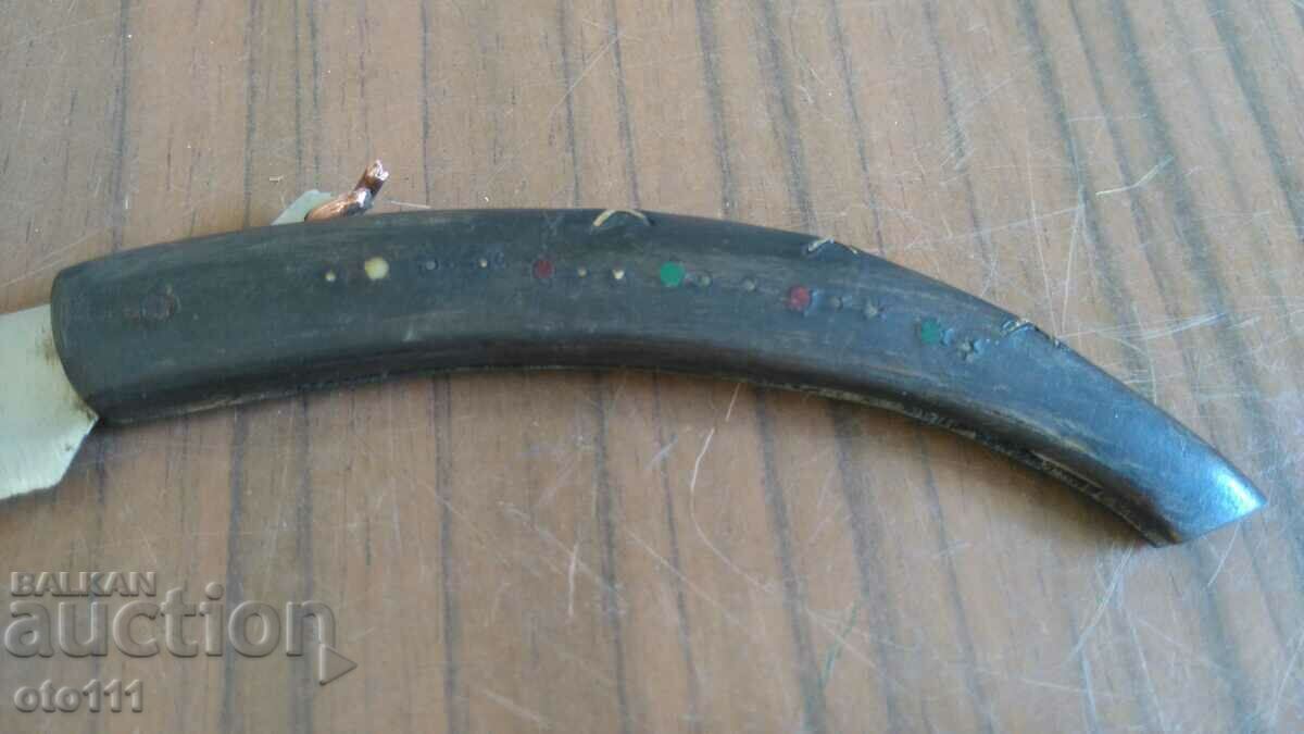 Auction OLD KNIFE PERCH, JAY, BUFFALO HORN, FILLING Auction OLD KNIFE PERCH, JAY, BUFFALO HORN, FILLING