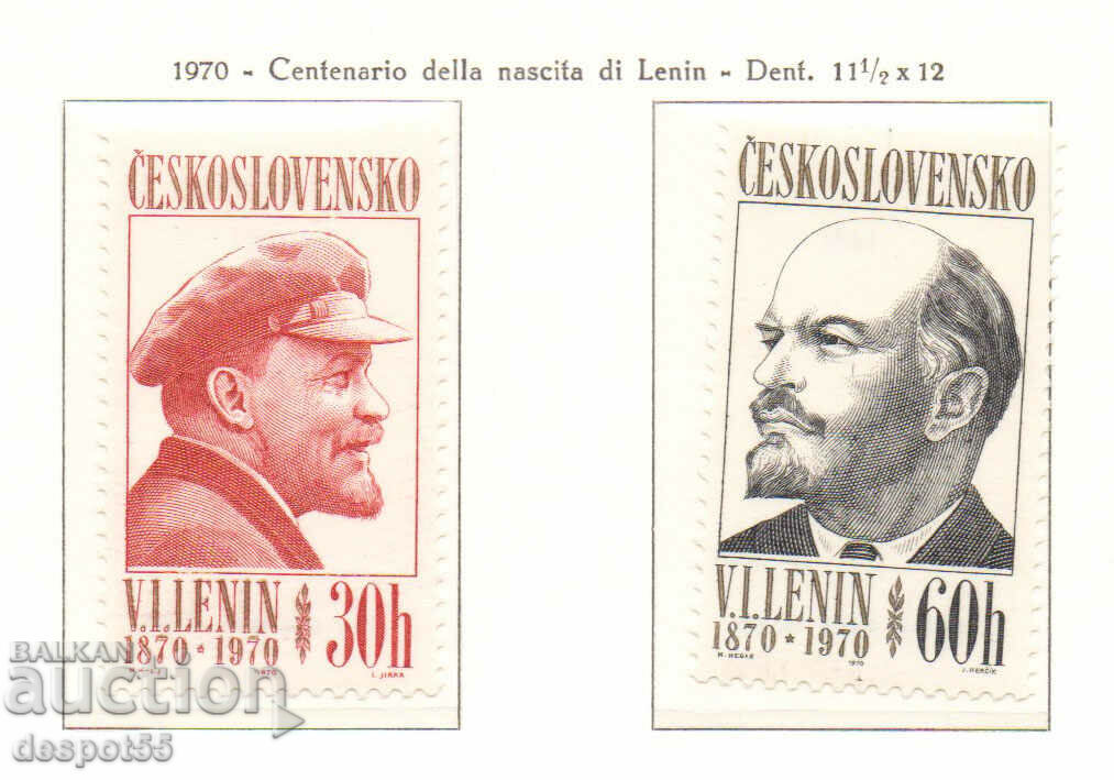 1970. Cehoslovacia. 100 de ani de la nașterea lui Lenin.