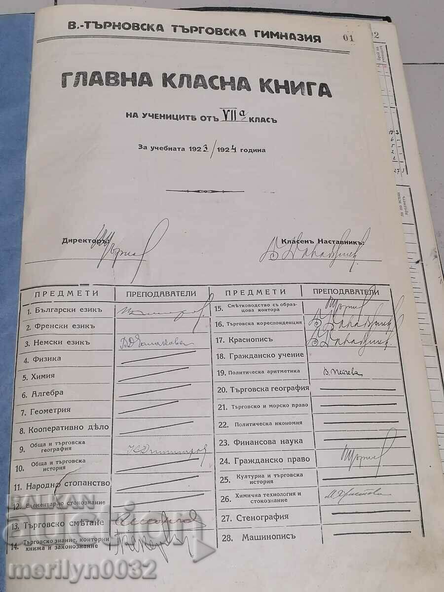 Τετράδιο βιβλίου ημερολογίου δασκάλου για την 8η τάξη 1923-24 ετών με τιμή 69.00 BGN | € 35.28 Τετράδιο βιβλίου ημερολογίου δασκάλου για την 8η τάξη 1923-24 ετών με τιμή 69.00 BGN | € 35.28