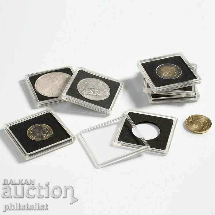 Square capsules for coins QUADRUM - 40 mm, 10 pcs.