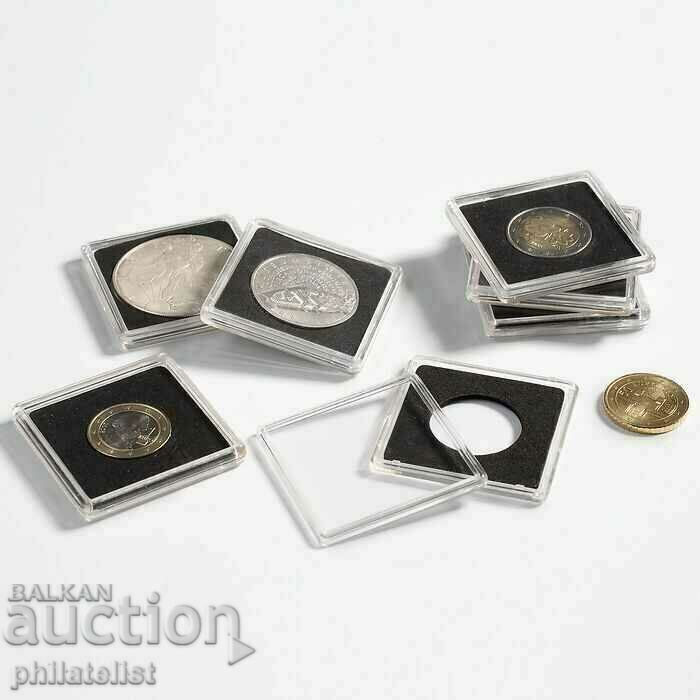 Square capsules for coins QUADRUM - 28 mm, 10 pcs.