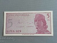 Bancnota - Indonezia - 5 sen | 1964