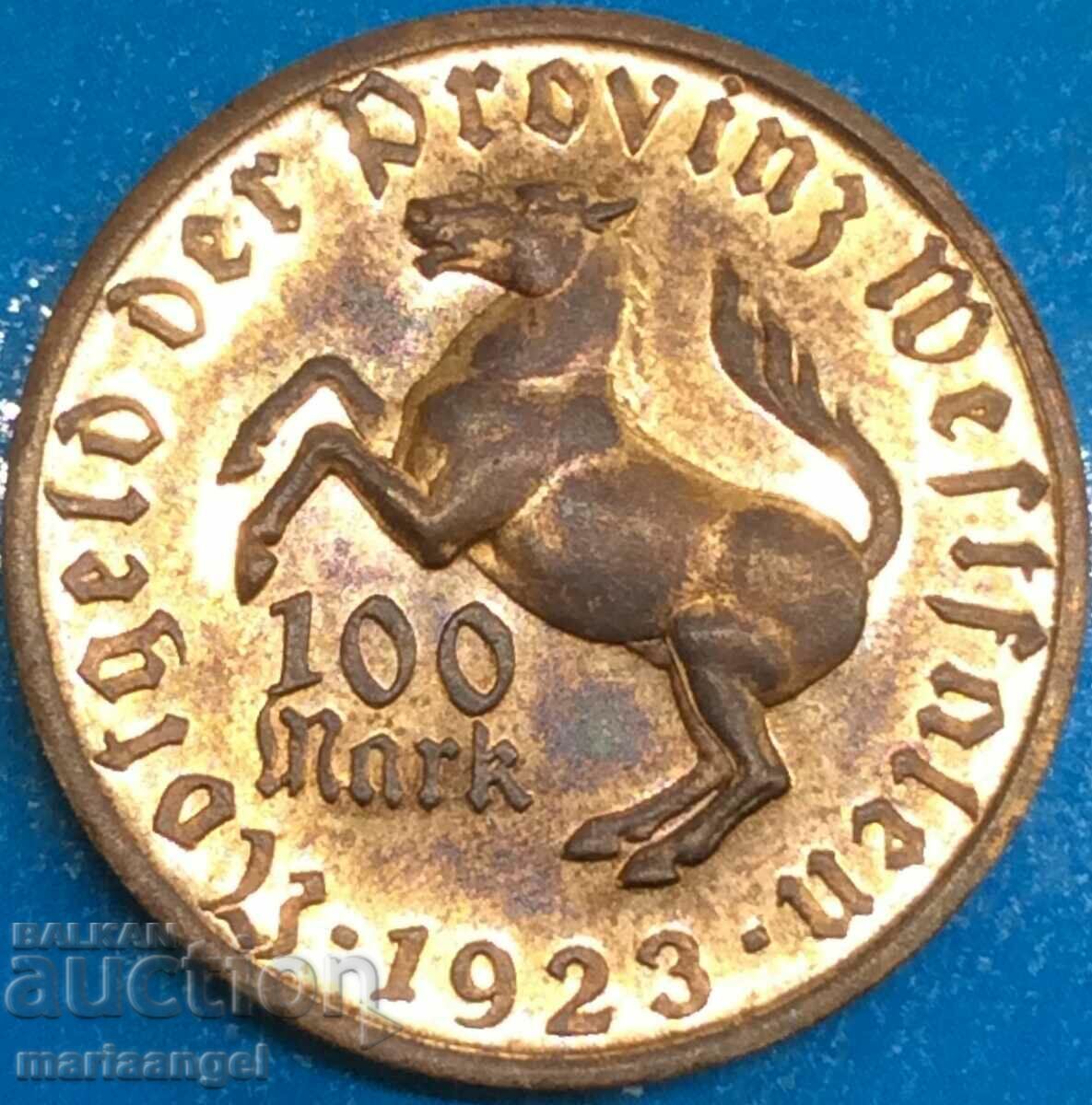 100 Marks 1923 Germany Weimar 44mm bronze