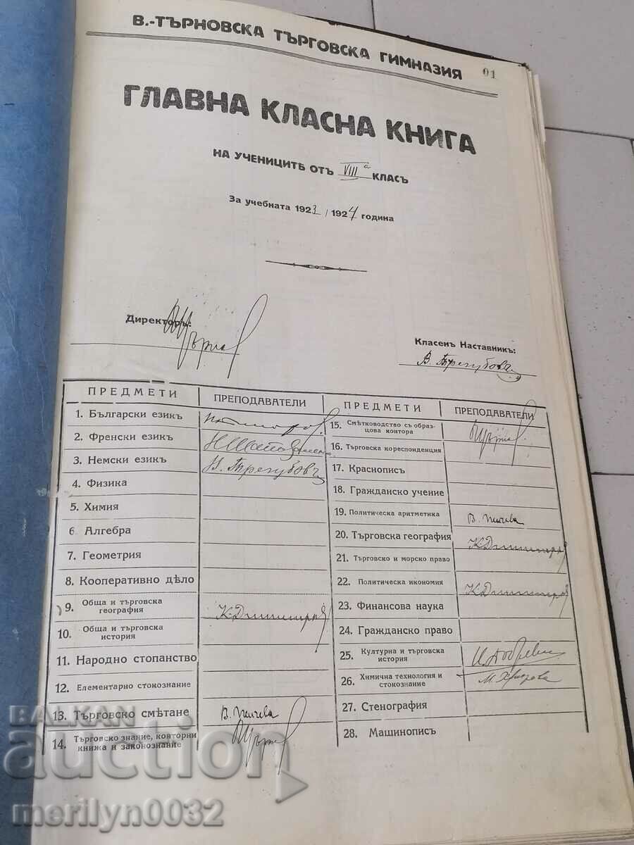 Τετράδιο βιβλίου ημερολογίου δασκάλου για την 8η τάξη 1923-24 ετών με τιμή 69.00 BGN | € 35.28 Τετράδιο βιβλίου ημερολογίου δασκάλου για την 8η τάξη 1923-24 ετών με τιμή 69.00 BGN | € 35.28