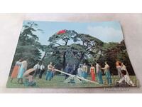 Postcard Pyongyang National Circus Jumping on a board