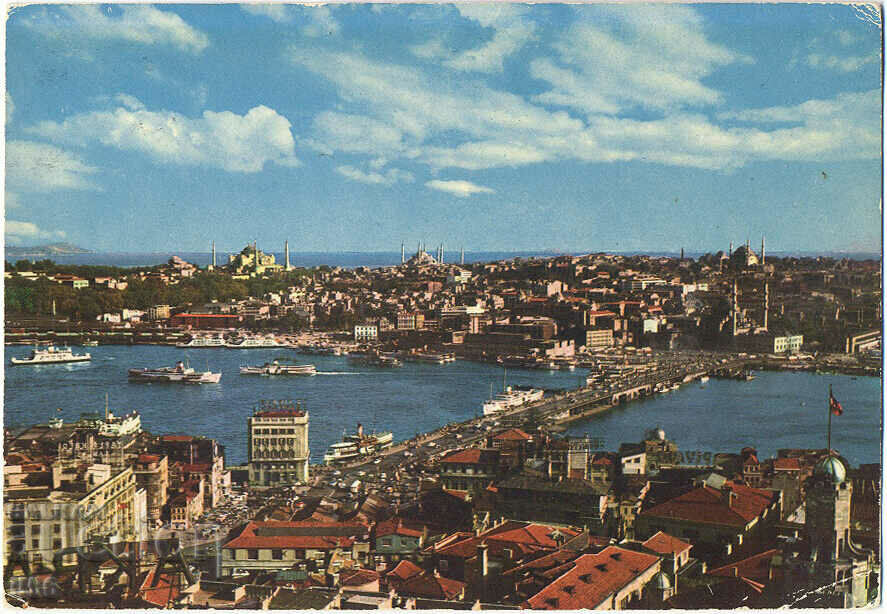 Turkey - Istanbul - general view with the three great mosques - 1970