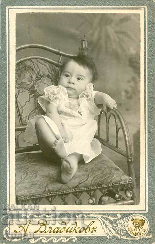 СТАРА ФОТОГРАФИЯ - КАРТОН - А. ВЛАДИКОВ – СОФИЯ - М0840