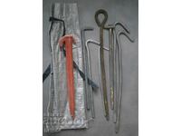 8 pcs. old tent pegs