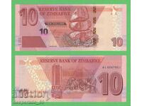 (¯`'•.¸ ZIMBABWE $10 2020 UNC ¸.•'´¯)