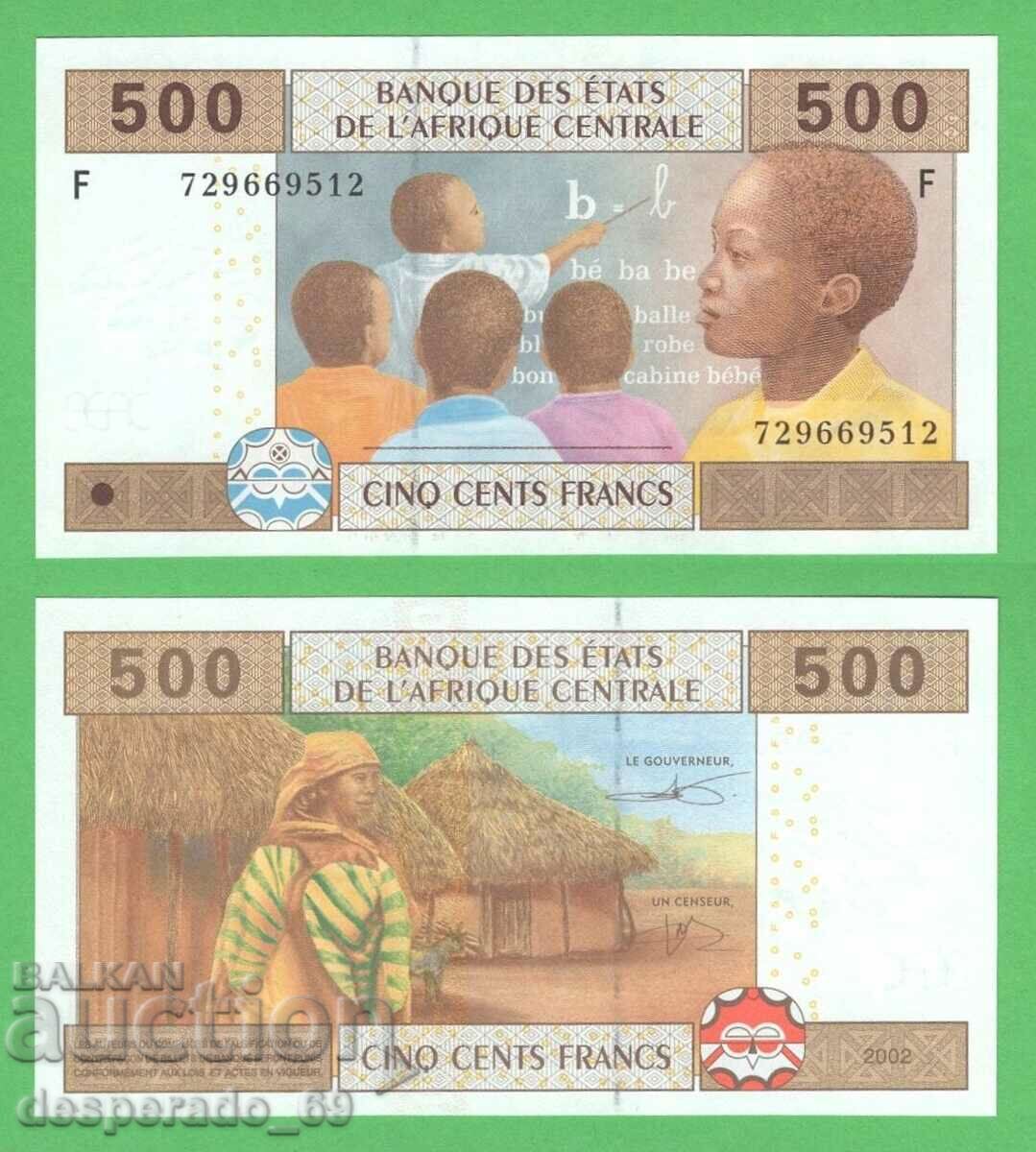 (¯`'•.¸ GUINEA ECUATORIALĂ 500 franci 2002 UNC ¸.•'´¯)