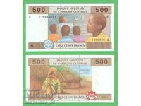 (¯`'•.¸ EQUATORIAL GUINEA 500 francs 2002 UNC ¸.•'´¯)