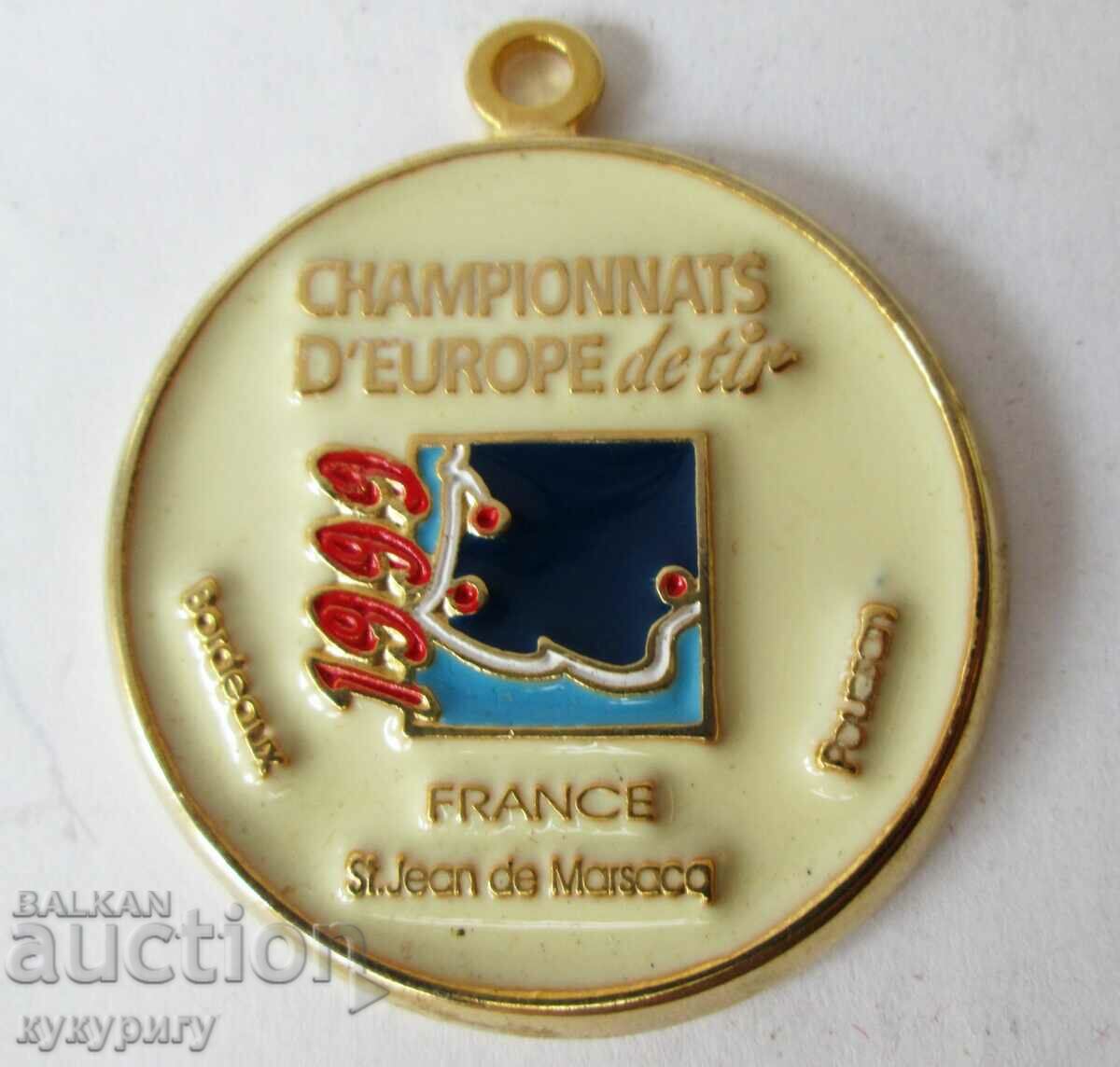 Medal from the European shooting championship France 1999