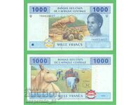 (¯`'•.¸ STATELE CENTRALAFRICANE 1000 franci 2002 UNC