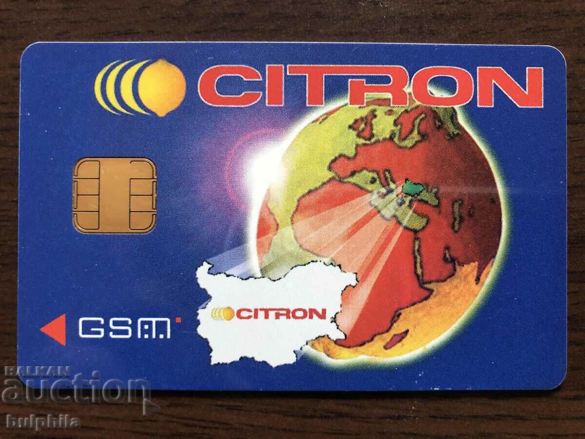Prima cartelă GSM bulgară Citron 1995, cartelă fono.