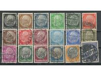 Пощенски марки - микс - лот 103, Райх - 18 броя клеймо