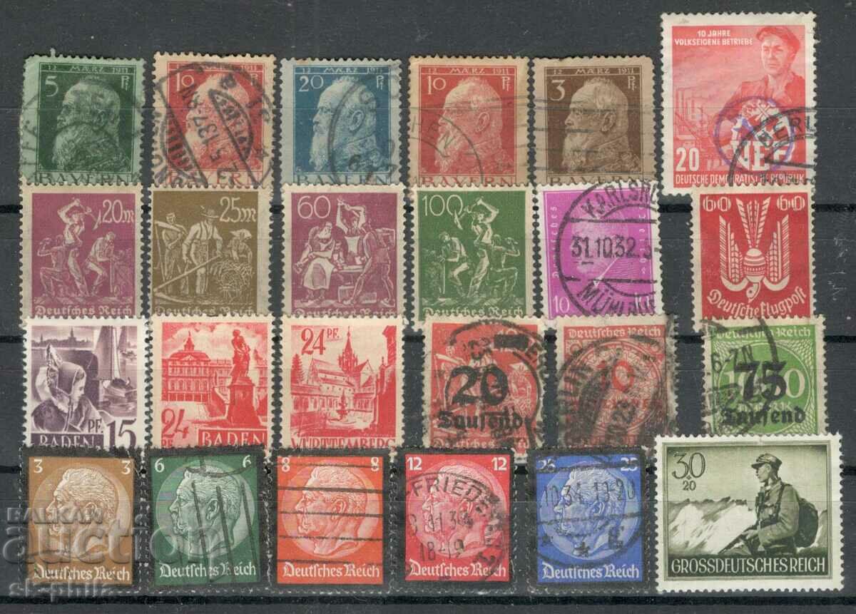 Пощенски марки - микс - лот 104, Бавария Райх - 24 бр.клеймо