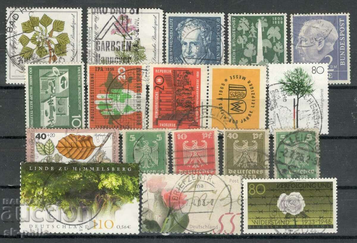 Пощенски марки - микс - лот 107, ФРГ - 18 бр. клеймо