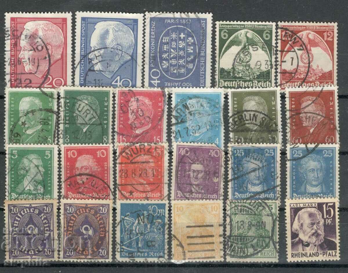 Пощенски марки - микс - лот 110, Райх и др. 23 бр.клеймо