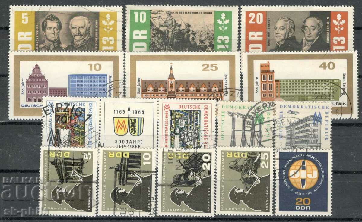 Пощенски марки - микс - лот 117, ГДР 16 бр.клеймо