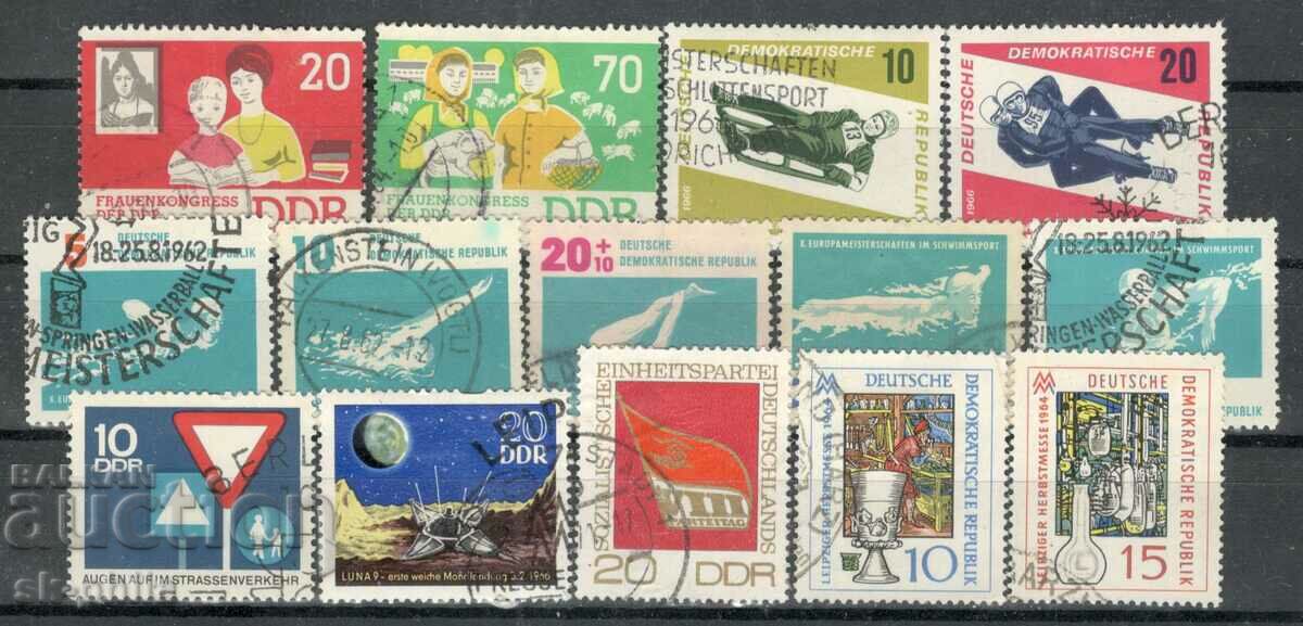 Пощенски марки - микс - лот 118, ГДР 14 бр.клеймо