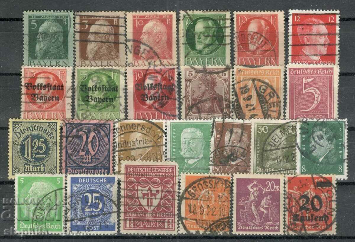 Пощенски марки - микс - лот 119, Райх и др. 25 бр.клеймо