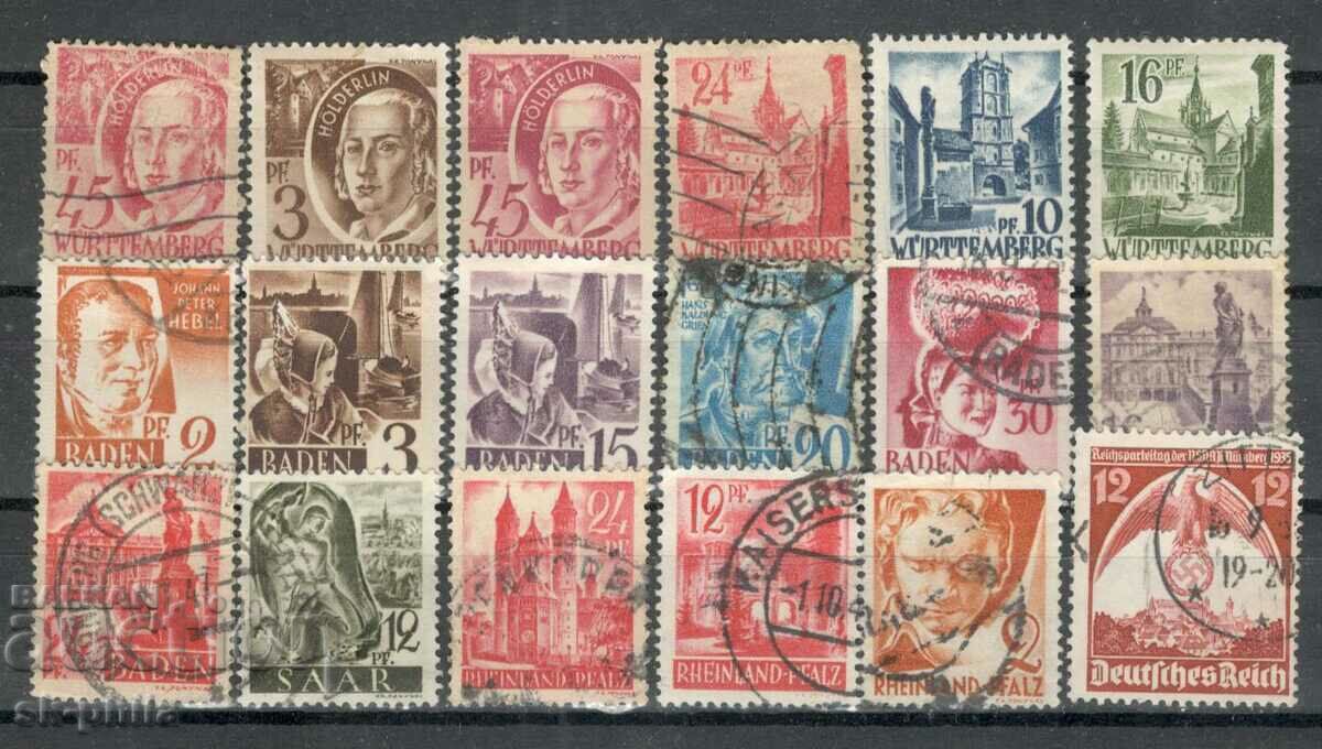 Пощенски марки - микс - лот 120, Райх и др. 18 бр.клеймо