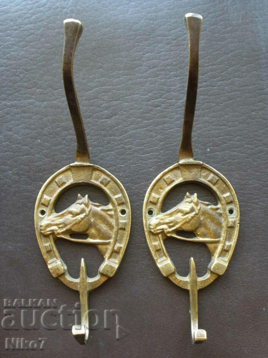 Ancient, massive, bronze hangers - "horse and horseshoe".