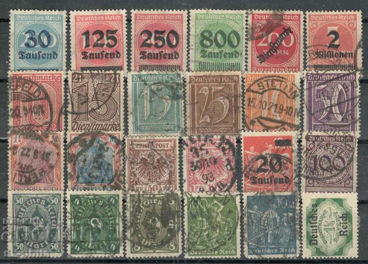 Пощенски марки - микс - лот 121, Райх  24 бр.клеймо