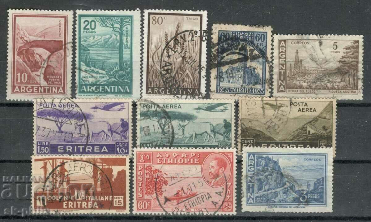 Postage stamps - mix - lot 124, Argentina, etc. 11 pcs.