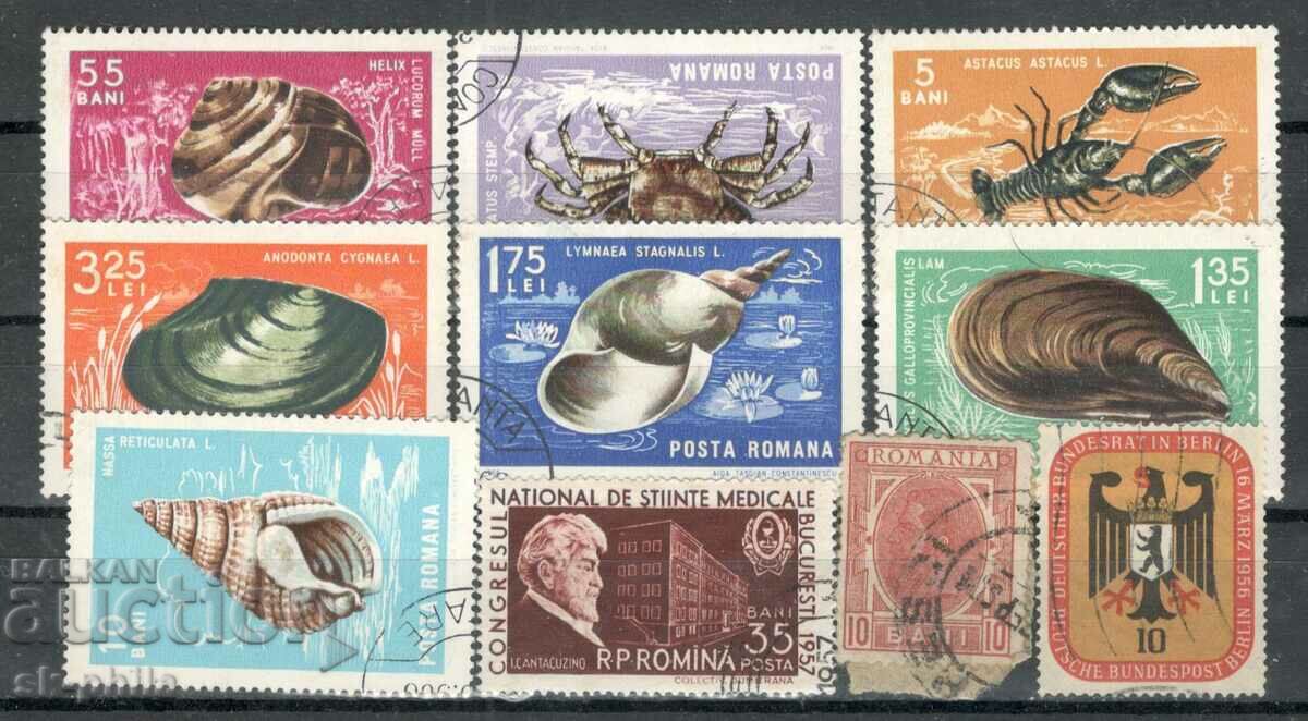 Timbre postale - mix - lot 128, Romania, etc. 10 buc.