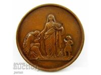 Antique-French medal-1868-For helping the poor