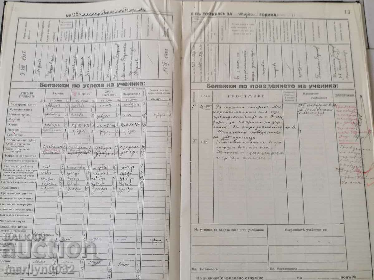 Delivery of Teacher's diary for 5th grade 1923-24 year book notebook Delivery of Teacher's diary for 5th grade 1923-24 year book notebook