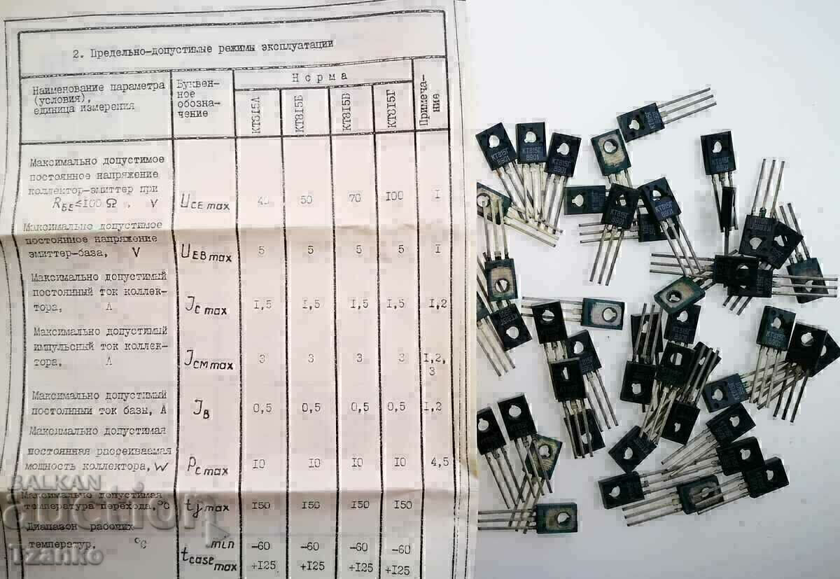 Tranzistor KT815G cu preț 1.00 BGN | € 0.51 Tranzistor KT815G cu preț 1.00 BGN | € 0.51