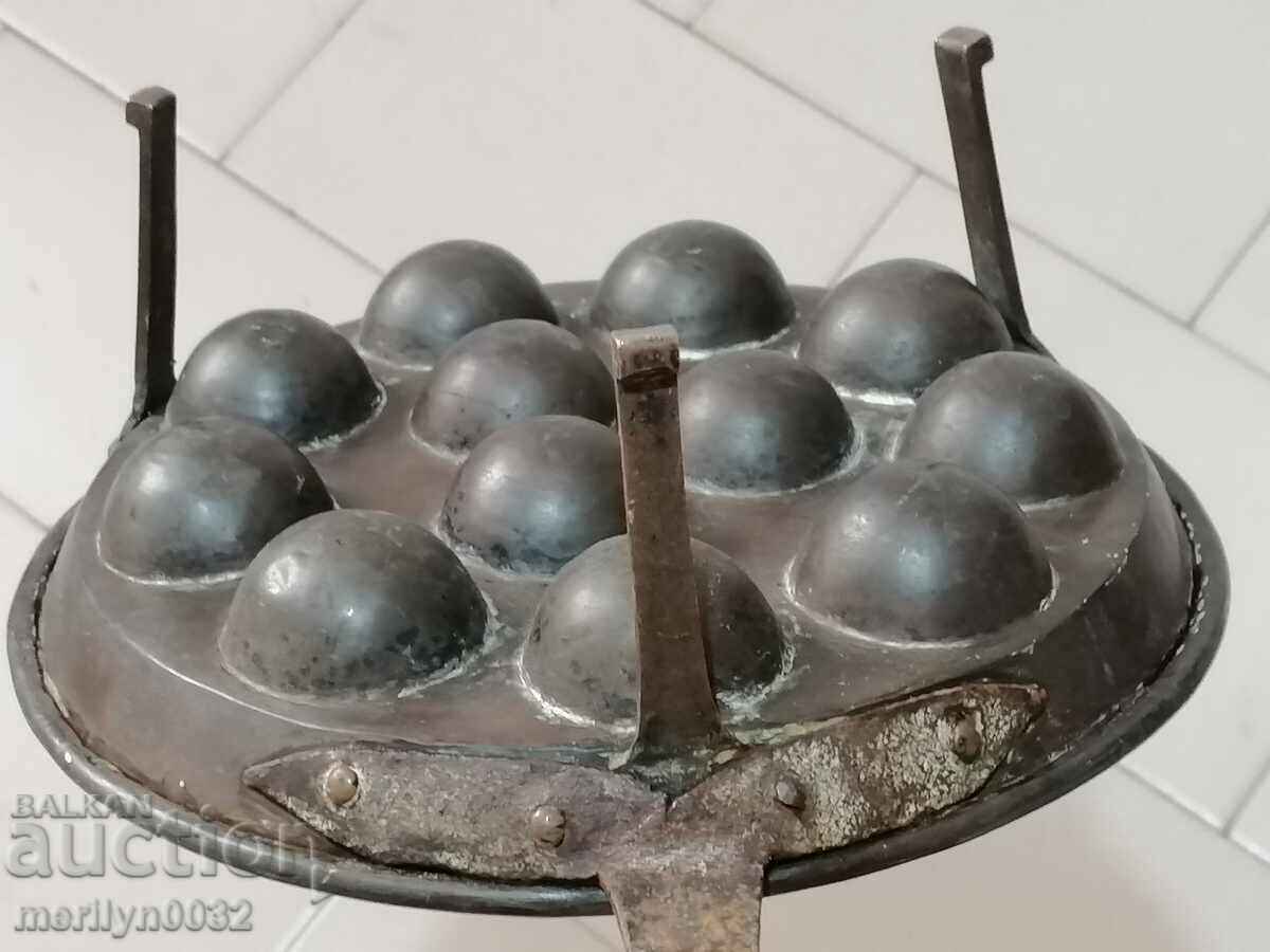 Old copper pan for 12 eggs copper pan copper pot panica - 7 Old copper pan for 12 eggs copper pan copper pot panica - 7