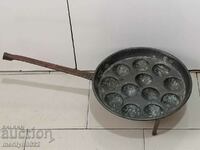 Old copper pan for 12 eggs copper pan copper pot panica