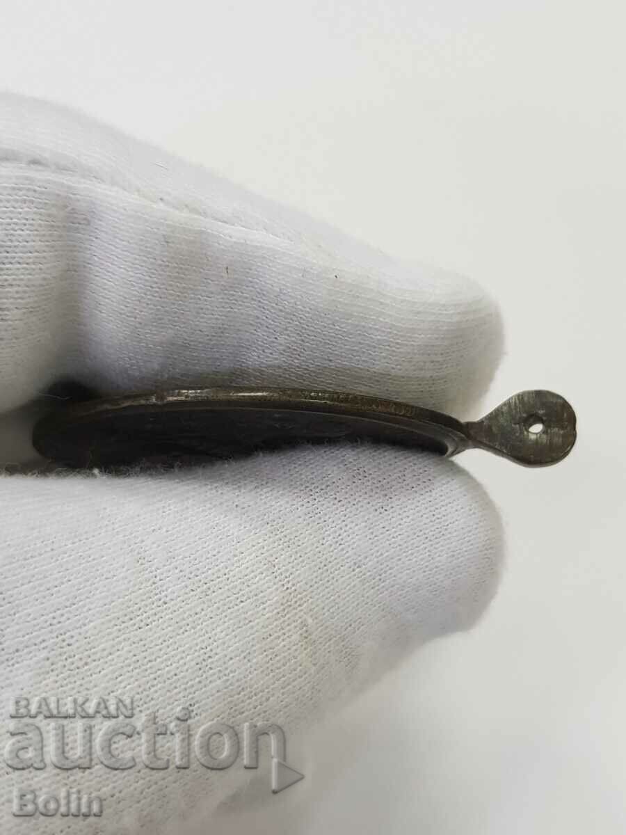 Ранен бронзов италиански медальон със светии 18-19 век - 7