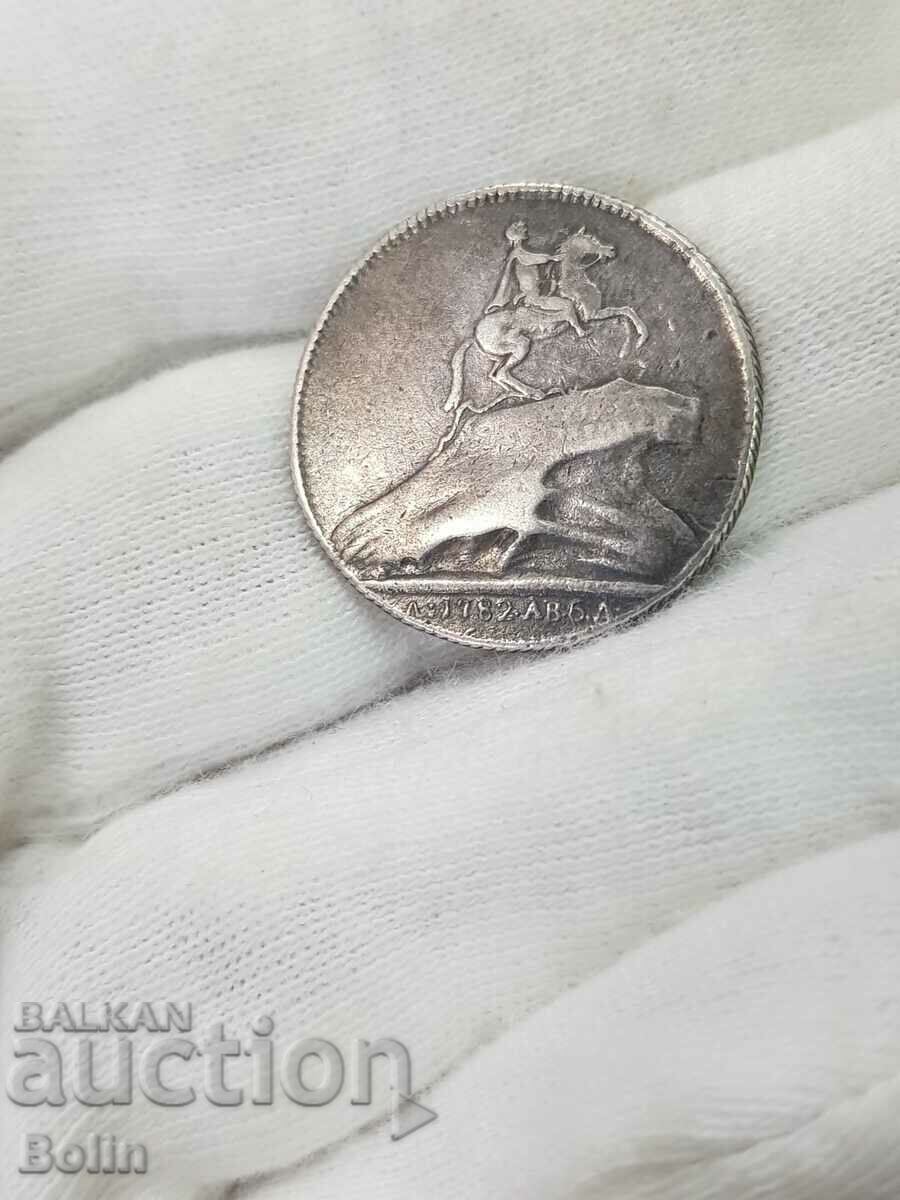 Licitație Foarte rar Jeton pentru medalia de argint Catherine a II-a 1782 Licitație Foarte rar Jeton pentru medalia de argint Catherine a II-a 1782