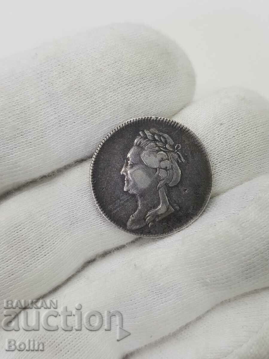 Foarte rar Jeton pentru medalia de argint Catherine a II-a 1782 - 6 Foarte rar Jeton pentru medalia de argint Catherine a II-a 1782 - 6