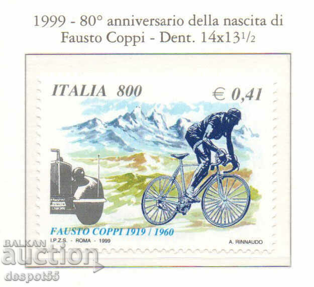1999. Italia. 80 de ani de la nașterea lui Fausto Coppi.