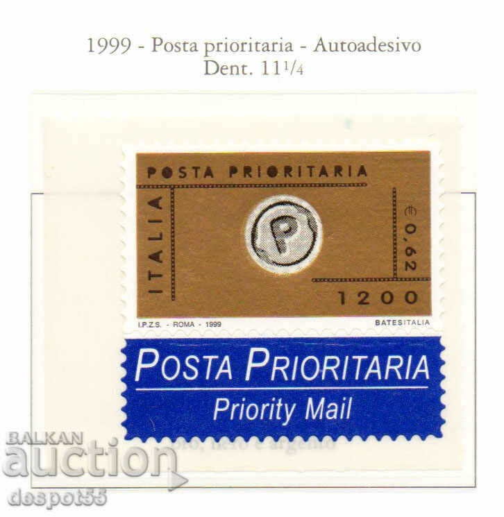 1999. Italy. Priority mail.