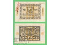 (¯`'•.¸GERMANIA (Renania) 2 milioane de mărci 1923 UNC