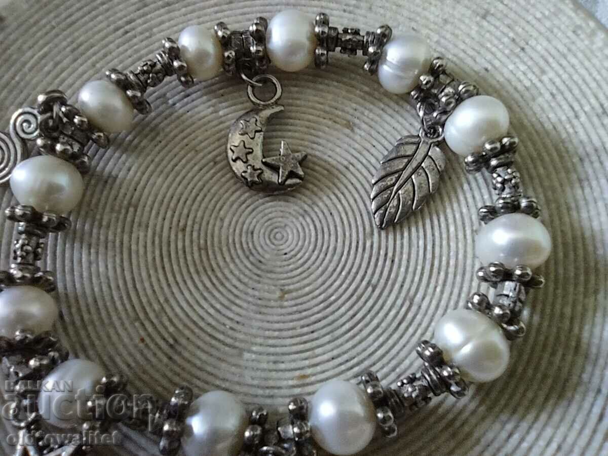 Attractive spectacular BRACELET, natural pearls and pendants - 5 Attractive spectacular BRACELET, natural pearls and pendants - 5
