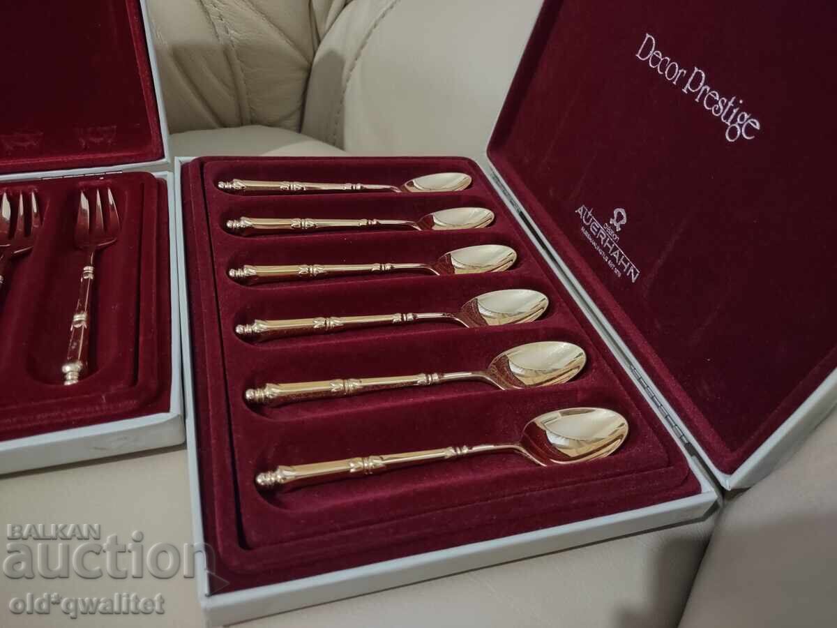 Delivery of Luxury gold-plated cutlery forks spoons