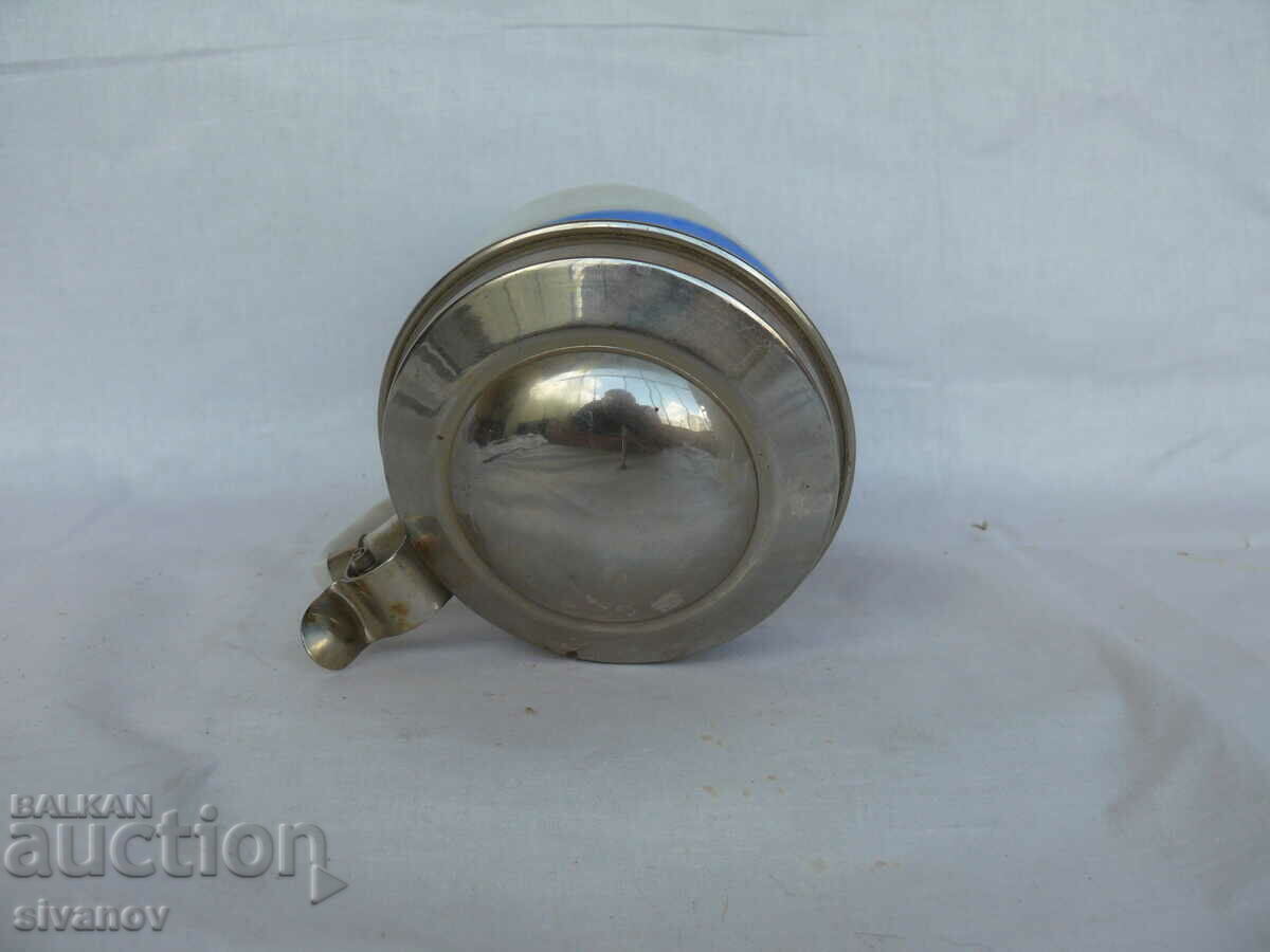 Old porcelain mug with lid Hollohaza Hungary #1501 - 6 Old porcelain mug with lid Hollohaza Hungary #1501 - 6