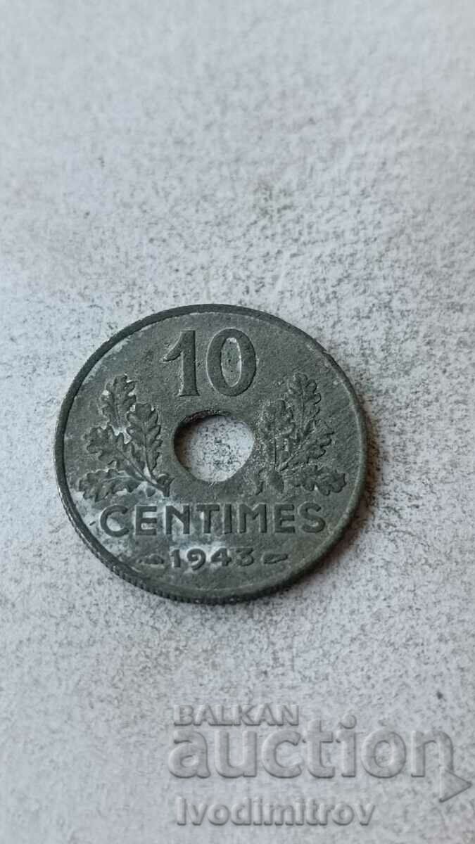 France HIGHER 10 centimes 1943 ÉTAT FRANÇAIS
