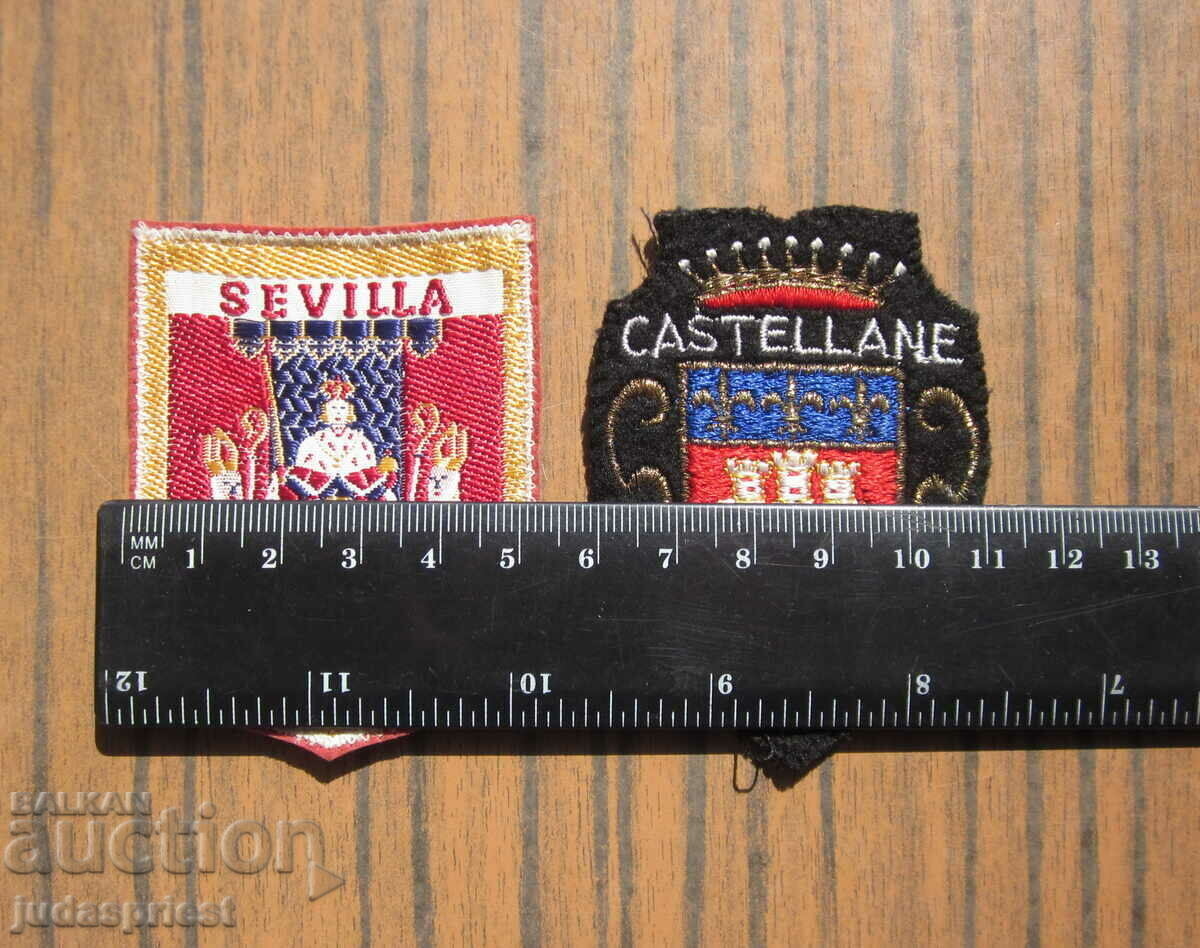 Παράδοση δύο παλιά μπαλώματα εμβλήματα σημάδια της ΣΕΒΙΛΙΑΣ και της ΚΑΣΤΕΛΑΝΗΣ Παράδοση δύο παλιά μπαλώματα εμβλήματα σημάδια της ΣΕΒΙΛΙΑΣ και της ΚΑΣΤΕΛΑΝΗΣ